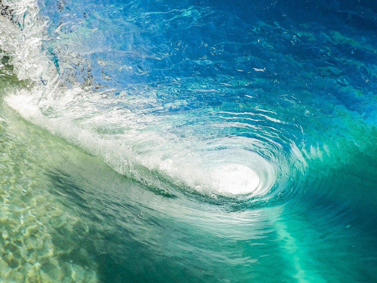 Gallery beach, wave, ocean, outdoors, sea, splash, surf, turquoise, water, whirlpool, tunnel, inside, nature, dynamics, zoom background