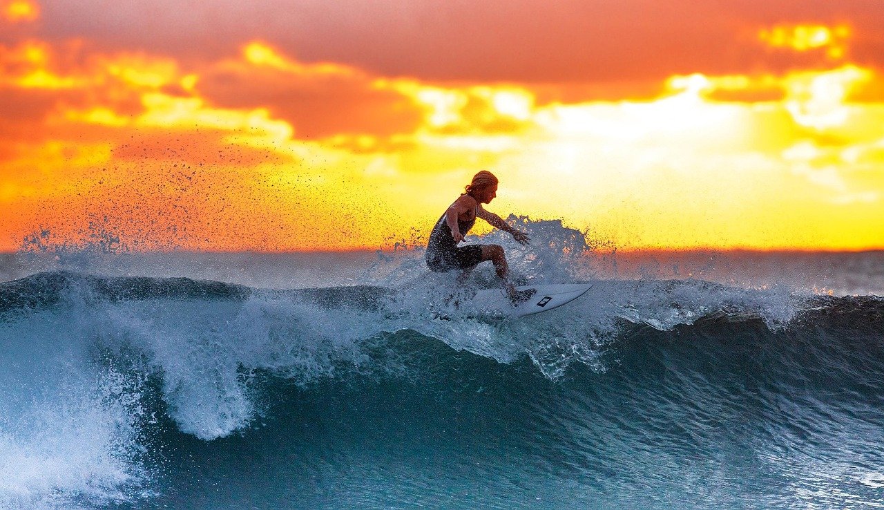 Gallery surfing, sunset, waves, surf, surfboard, surfer, water sports, sea, java island, indonesia, water, ocean, nature, seascape